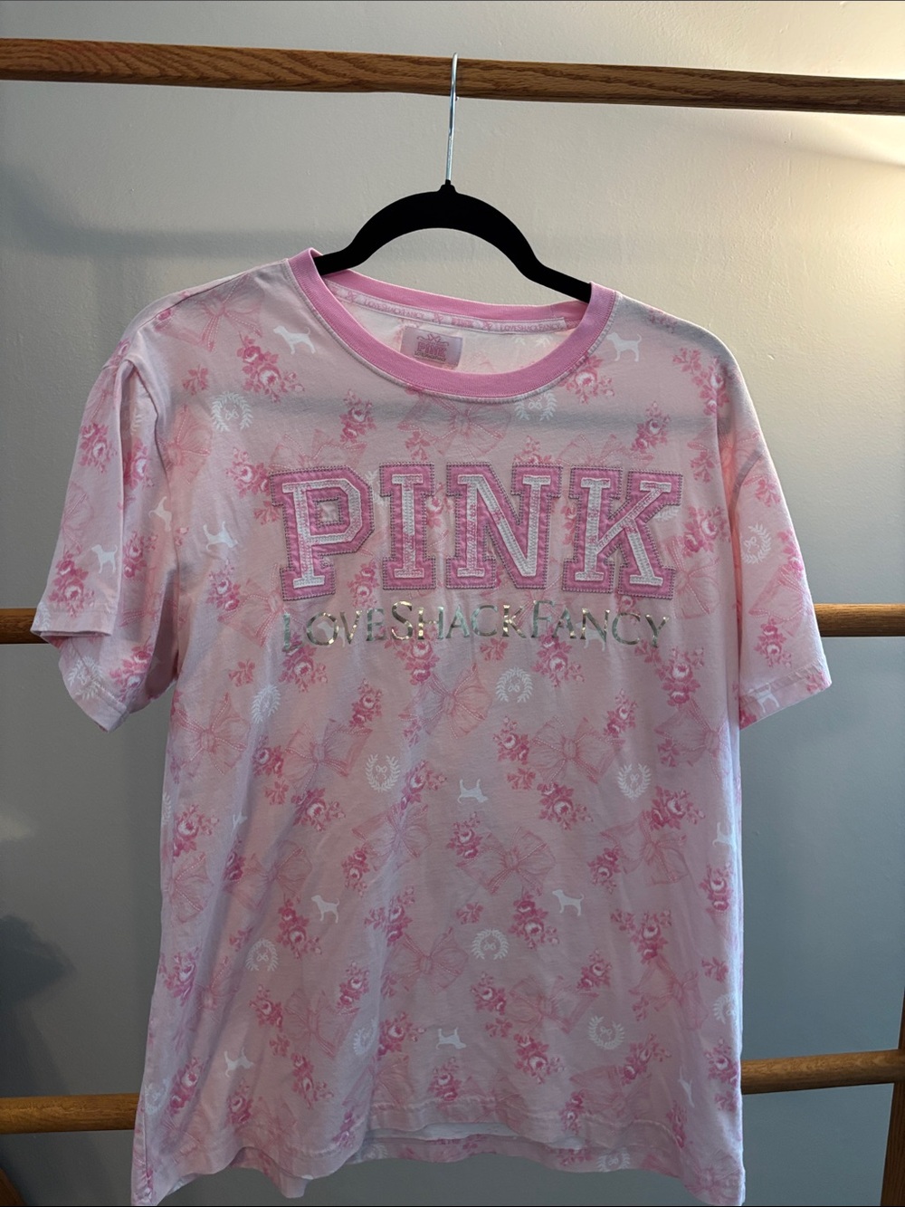 PINK Victoria's Secret Love Shack Fancy Short Sleeve Tee